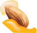 Almond floating in honey